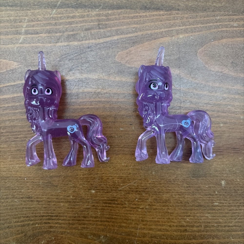 2 My Little Pony Crystal Theme IZZY MOONBOW 2" Figure Clear Purple MLP Horse
